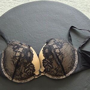 Calvin Klein Black and Cream Lace Bra